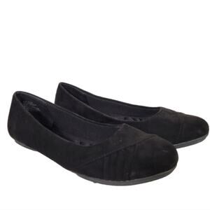 HOT Cakes Black Faux Suede Comfort Round Toe Sophie Ballet Flats Size 7.5